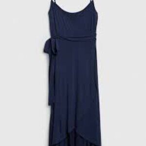 Gap Cami Wrap Midi Dress Size S Navy Blue